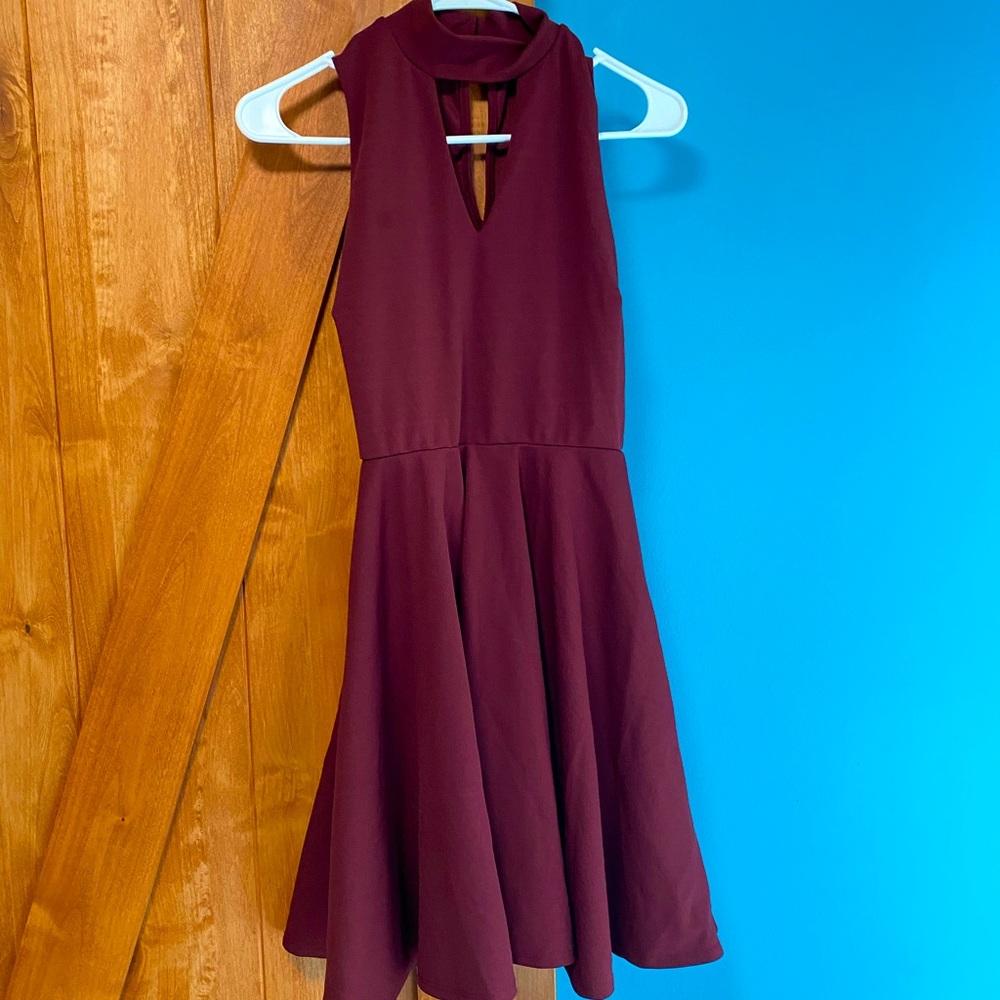 Maroon, halter top, Wild daisy dress. Worn once